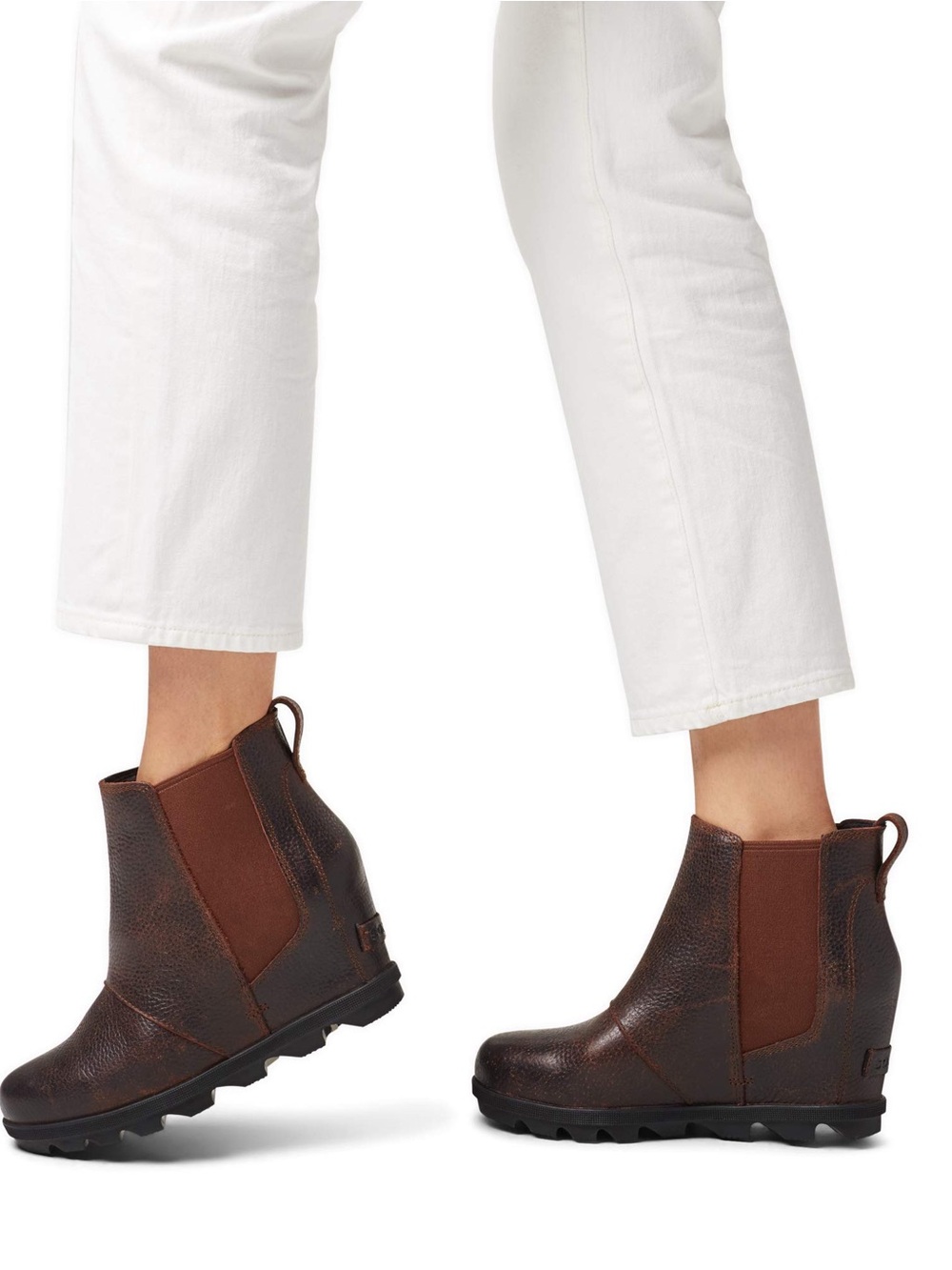 Sorel Joan Of Arctic Wedge II Grain Leather Boots Brown Burro Size 6